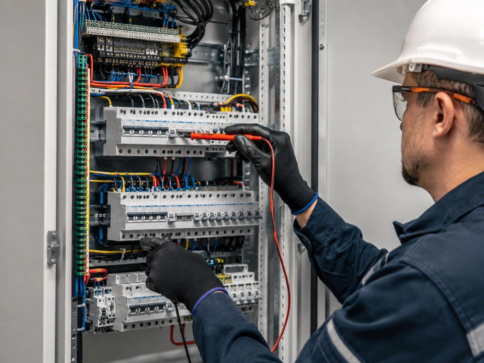 Instalações elétricas industriais com quadros elétricos e infraestrutura técnica